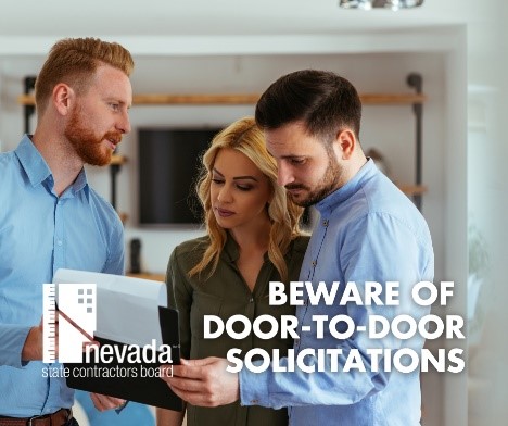 Beware of door-to-door solicitaions.
